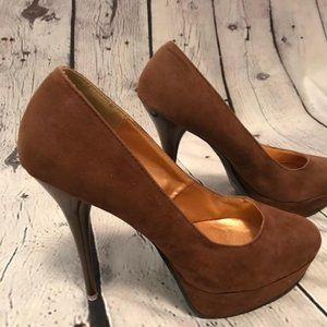 Brown Suede Stiletto Heels